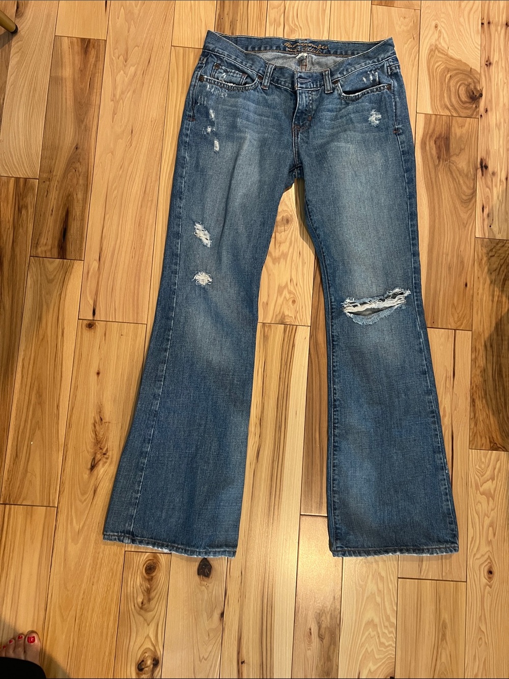 Abercrombie & Fitch Distressed Blue Flare Jeans